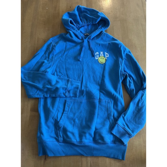 GAP Other - GAP x Smiley Vintage Soft Logo Hoodie Blue Sz M Medium Limited Edition